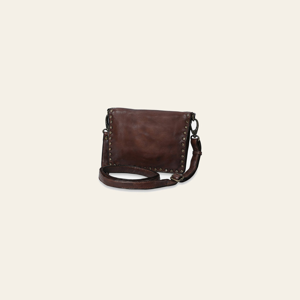 Spaghetti Western Swc193Brn Organiser Vintage Handmade Drum Dyed Genuine European Cowhide Leather Women Bag Western Handbag Purse