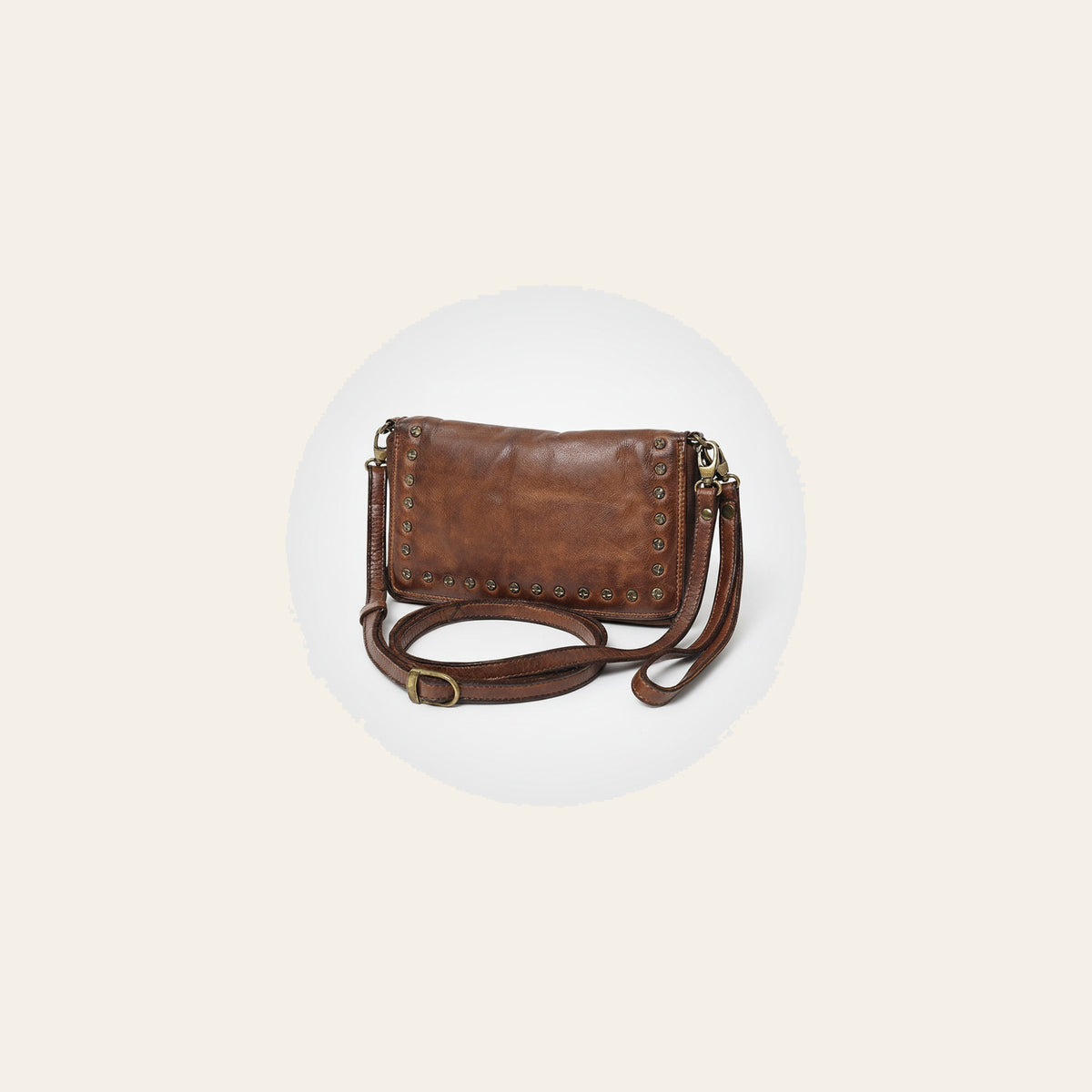 Spaghetti Western Swc195Brn Wallet Vintage Handmade Drum Dyed Genuine European Cowhide Leather Women Bag Western Handbag Purse