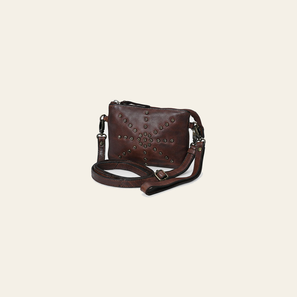 Spaghetti Western Swc196Brn Wallet Vintage Handmade Drum Dyed Genuine European Cowhide Leather Women Bag Western Handbag Purse