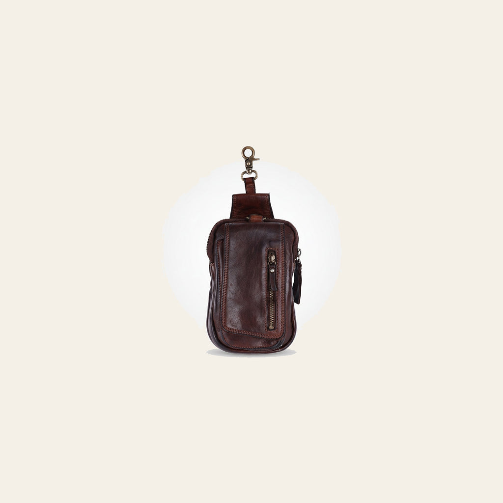 Spaghetti Western Swc203Brn Sling Vintage Handmade Drum Dyed Genuine European Cowhide Leather Women Bag Western Handbag Purse