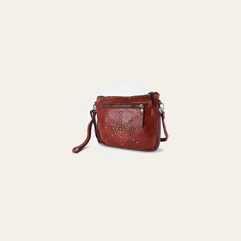 Spaghetti Western Swc207Cg Cross Body I Vintage Handmade Drum Dyed Genuine European Cowhide Leather Women Bag Western Handbag Purse