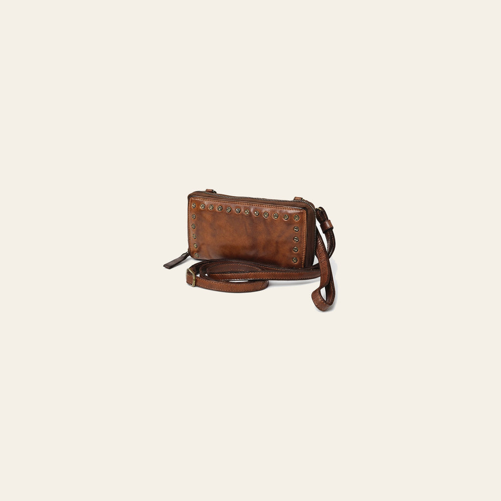 Spaghetti Western Swc212Brn Wallet Vintage Handmade Drum Dyed Genuine European Cowhide Leather Women Bag Western Handbag Purse