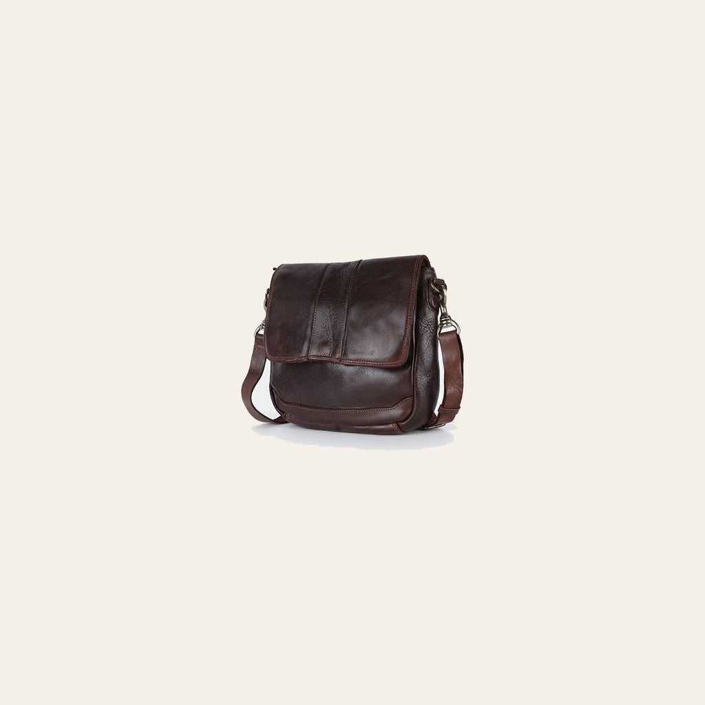 Spaghetti Western Swc412Brn Cross Body I Vintage Handmade Drum Dyed Genuine European Cowhide Leather Women Bag Western Handbag Purse