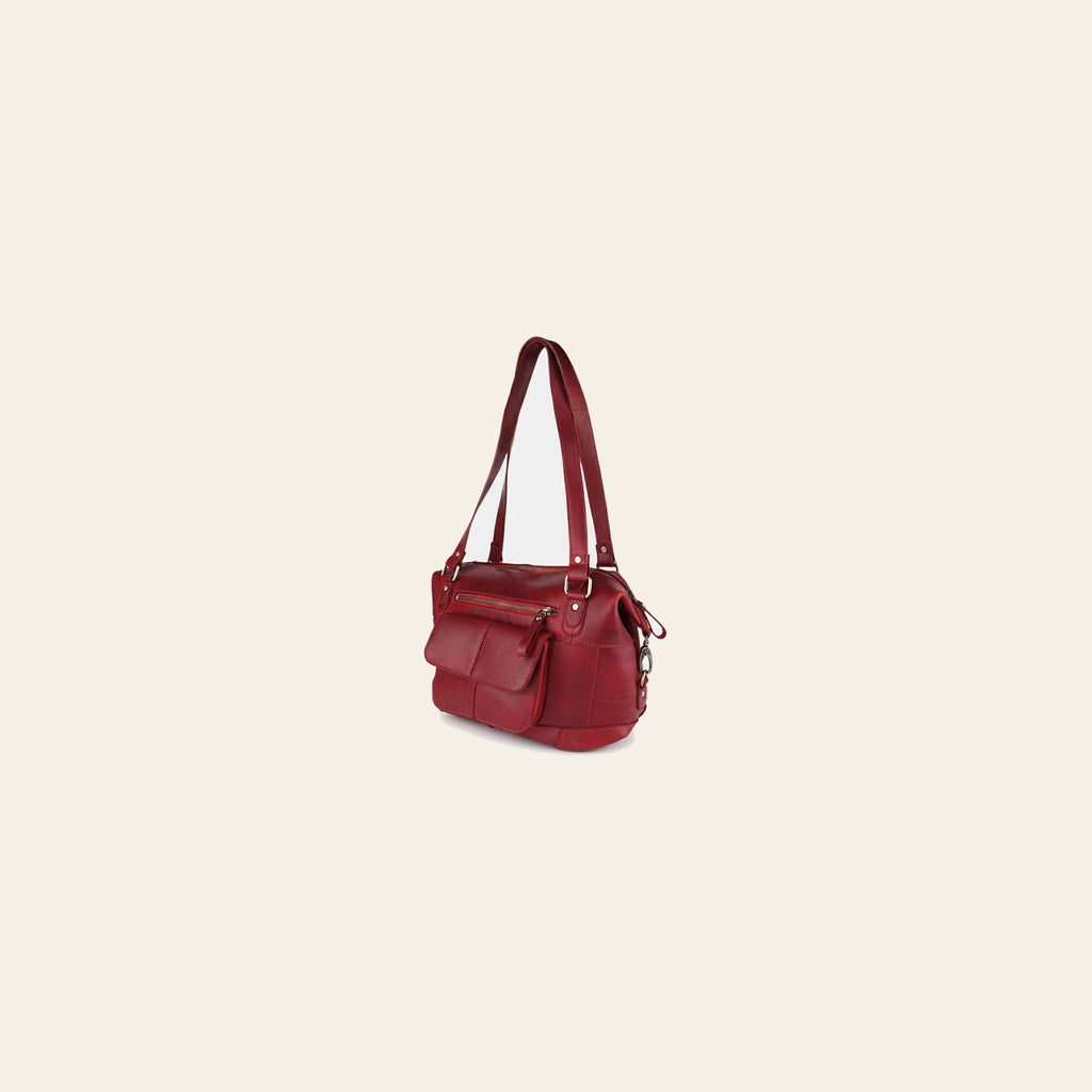 Spaghetti Western Swc430Rd Tote Vintage Handmade Drum Dyed Genuine European Cowhide Leather Women Bag Western Handbag Purse