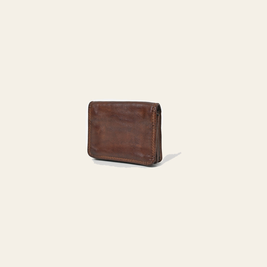 Spaghetti Western Swc445Brn Card-Holder Vintage Handmade Drum Dyed Genuine European Cowhide Leather Women Bag Western Handbag Purse