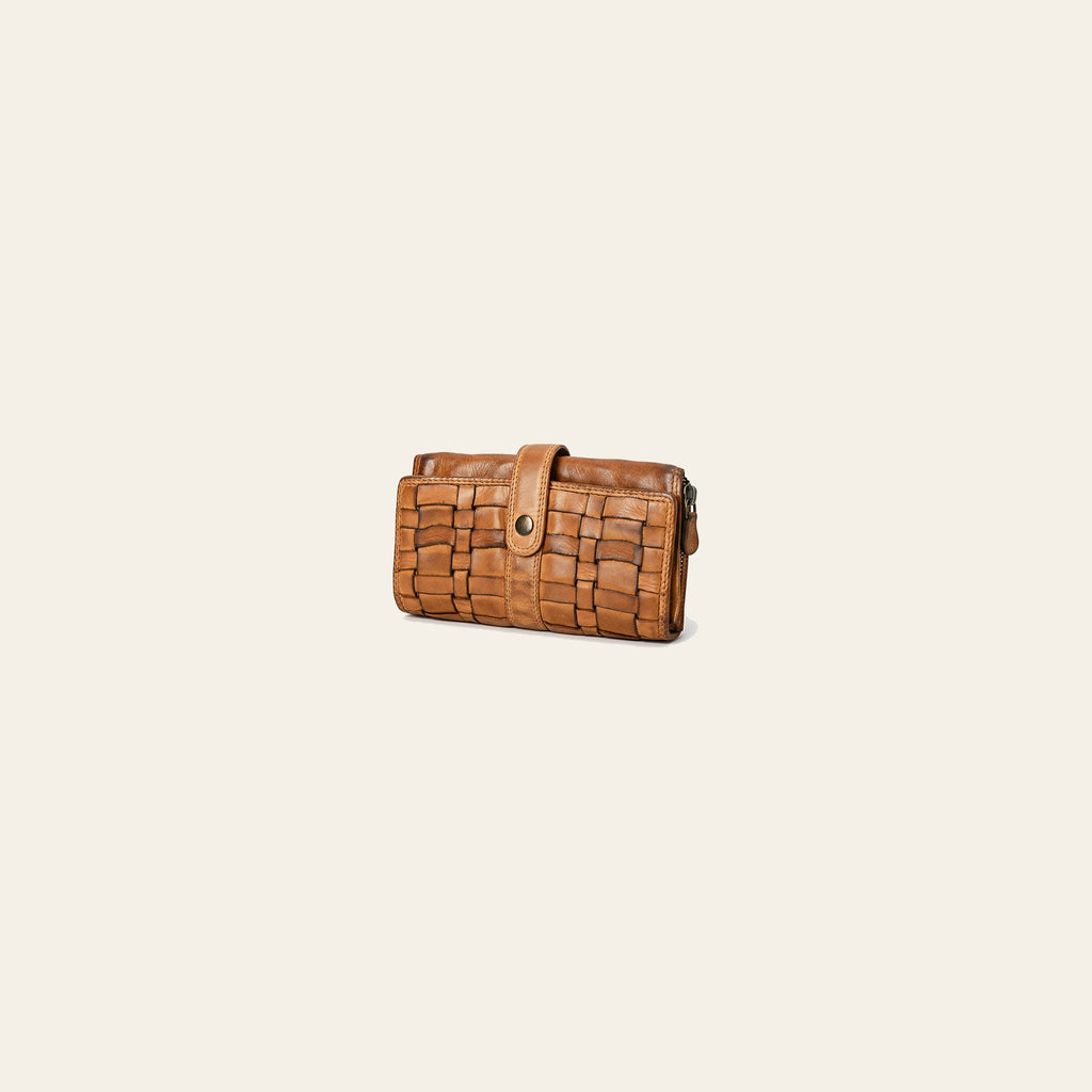 Spaghetti Western Swc446Tan Wallet Vintage Handmade Drum Dyed Genuine European Cowhide Leather Women Bag Western Handbag Purse