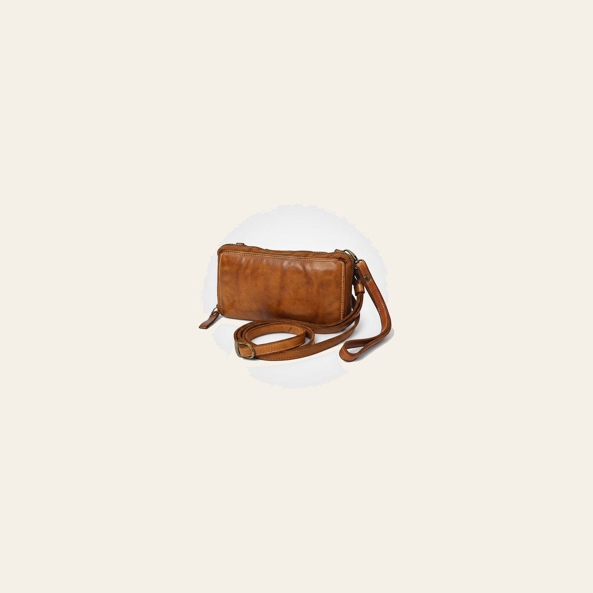 Spaghetti Western Swc448Tan Wallet Vintage Handmade Drum Dyed Genuine European Cowhide Leather Women Bag Western Handbag Purse