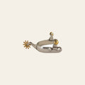 Hilason Western Horse Riding Cutting Men Stainless Steel Solid Brass Rowel Spur