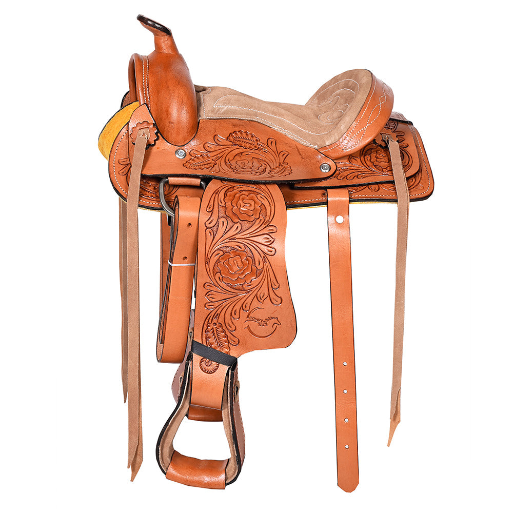 Kids Youth Children Miniature Pony Saddle Leather Pleasure Western Comfytack