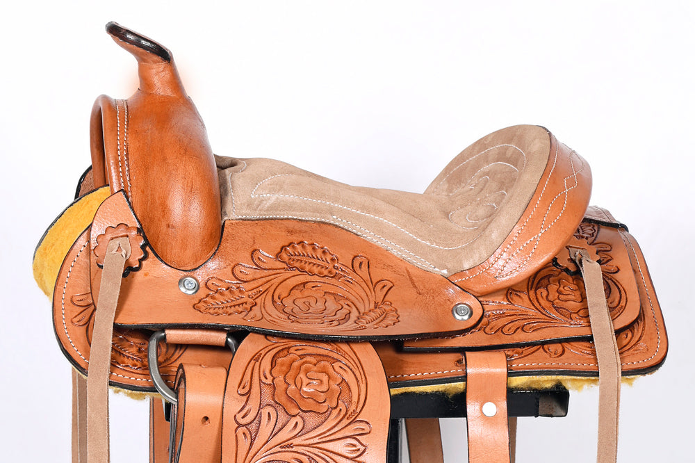 Kids Youth Children Miniature Pony Saddle Leather Pleasure Western Comfytack