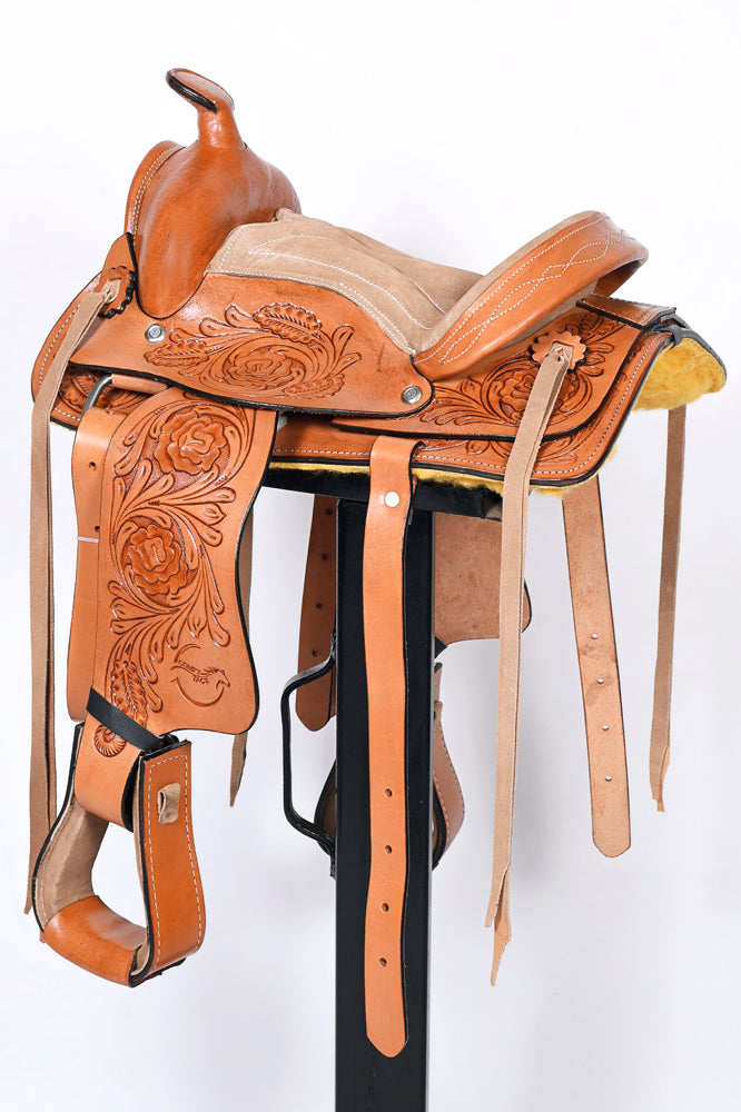 Kids Youth Children Miniature Pony Saddle Leather Pleasure Western Comfytack