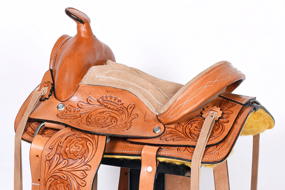Kids Youth Children Miniature Pony Saddle Leather Pleasure Western Comfytack