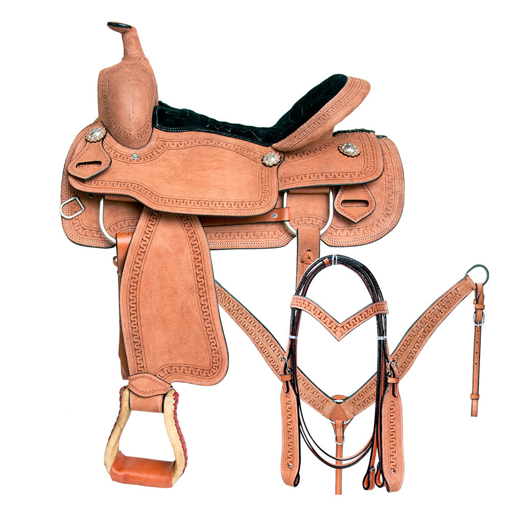 Comfytack Western Horse Saddle American Leather Trail Roping Ranch Tack Set