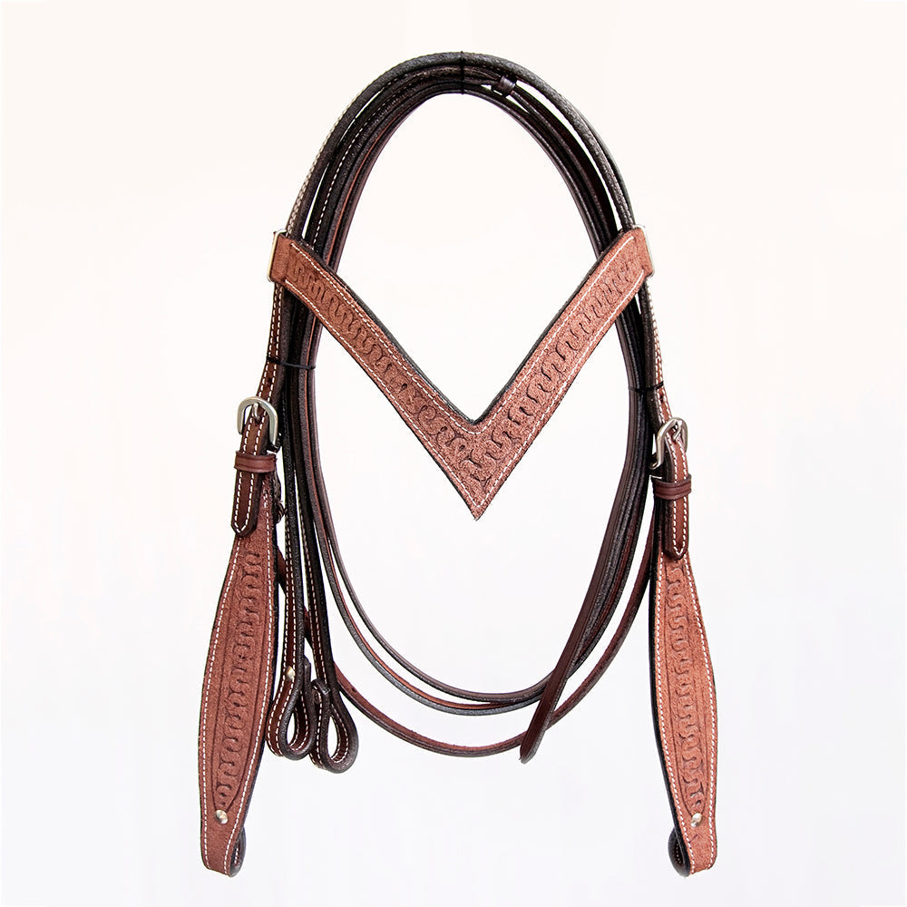 COMFYTACK Western Leather Horse Headstall Tack Tan
