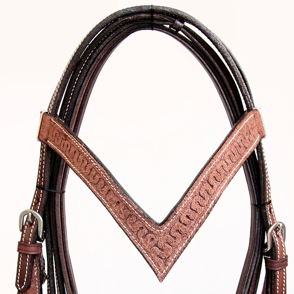 COMFYTACK Western Leather Horse Headstall Tack Tan