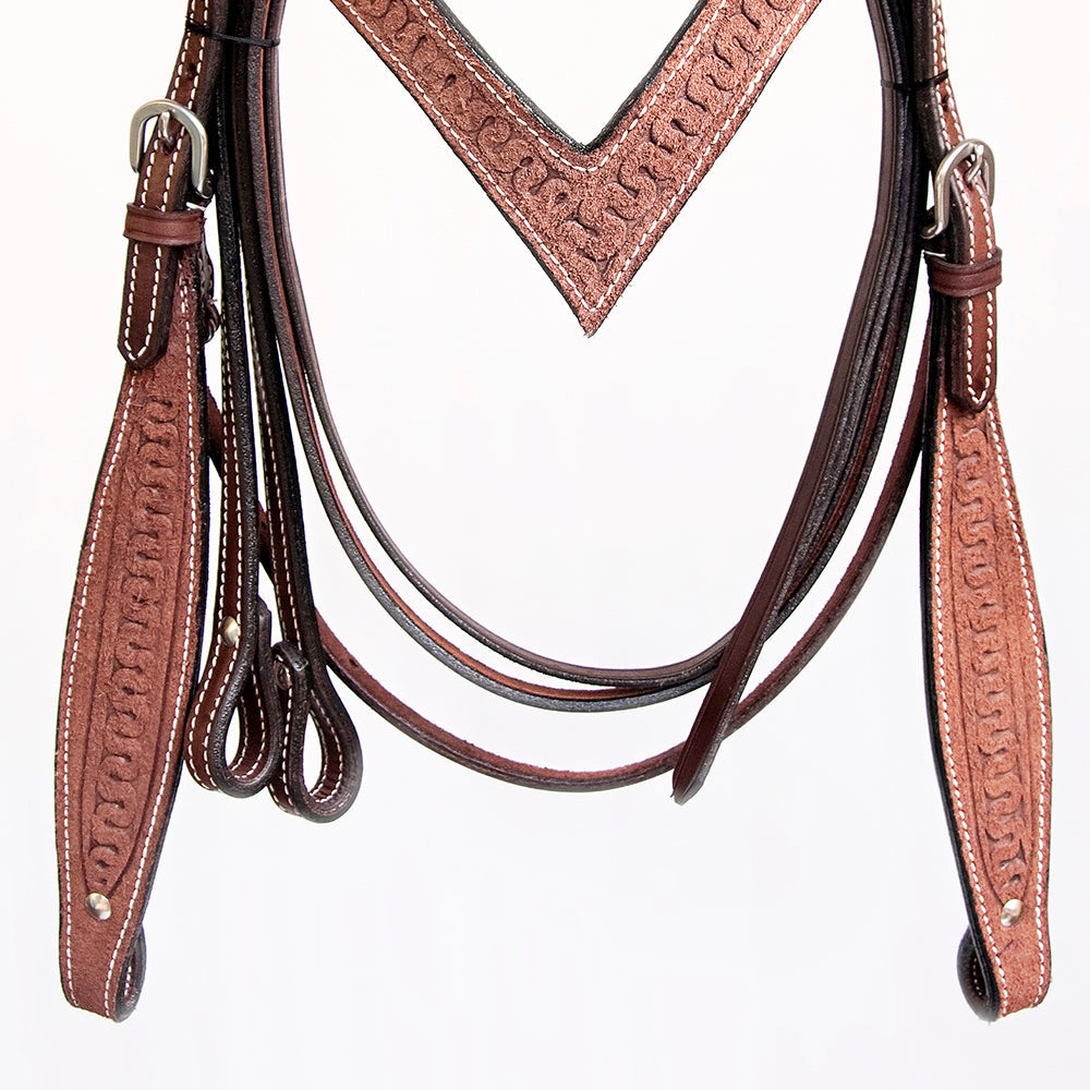 COMFYTACK Western Leather Horse Headstall Tack Tan