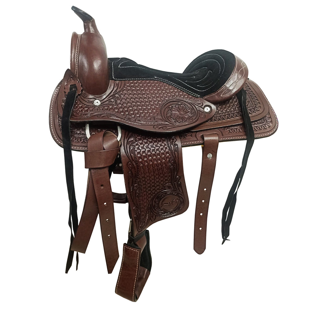Comfytack Western Kids Youth Children Miniature Pony Saddle Leather Dark Brown