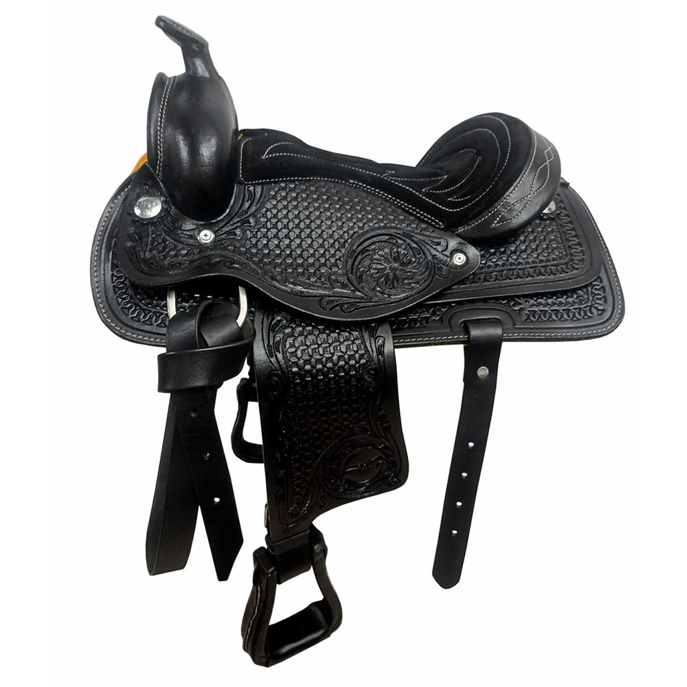 Comfytack Western Kids Youth Children Miniature Pony Saddle Leather Black
