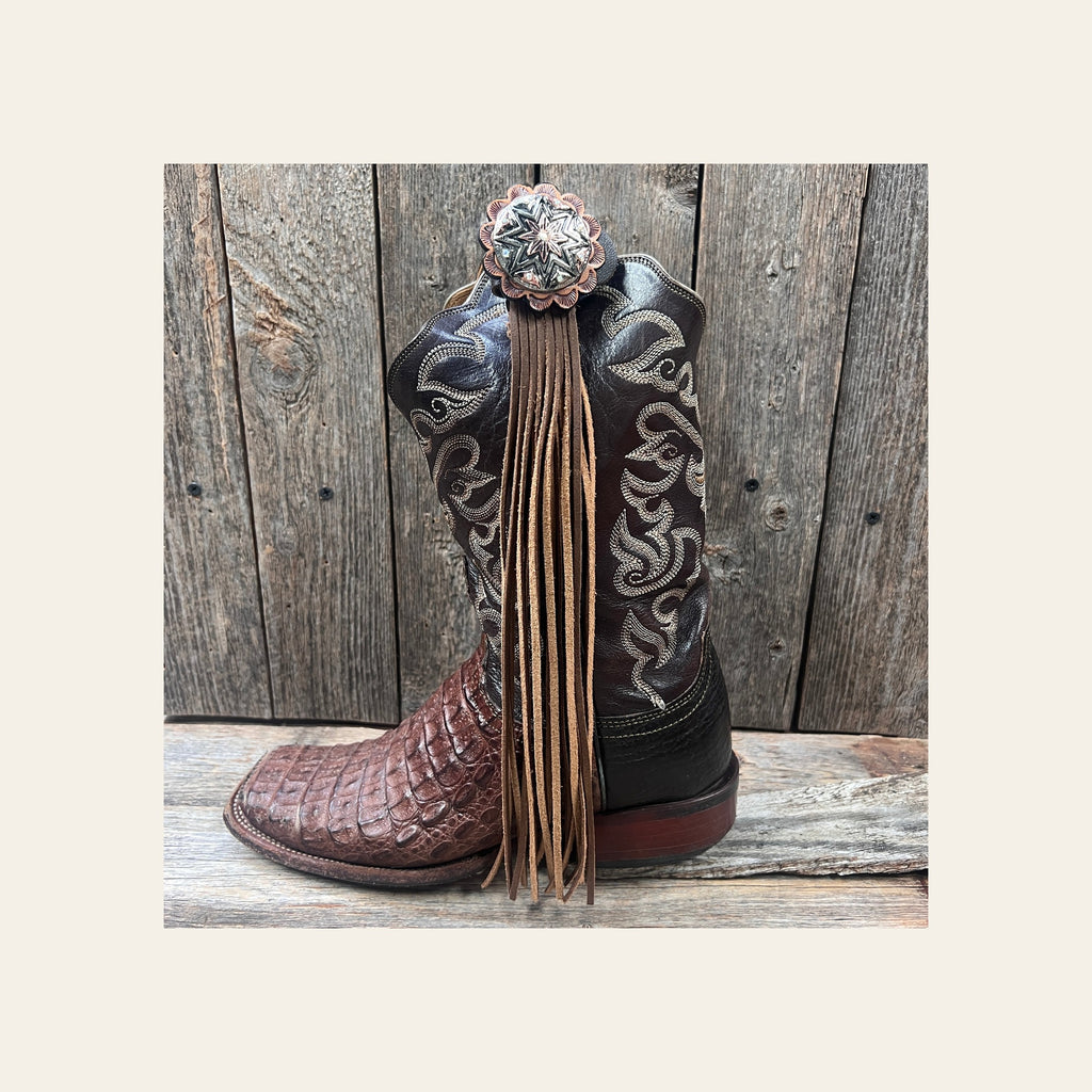 Boot Cuff Jewelry - Starburst Flower Concho - Fringe