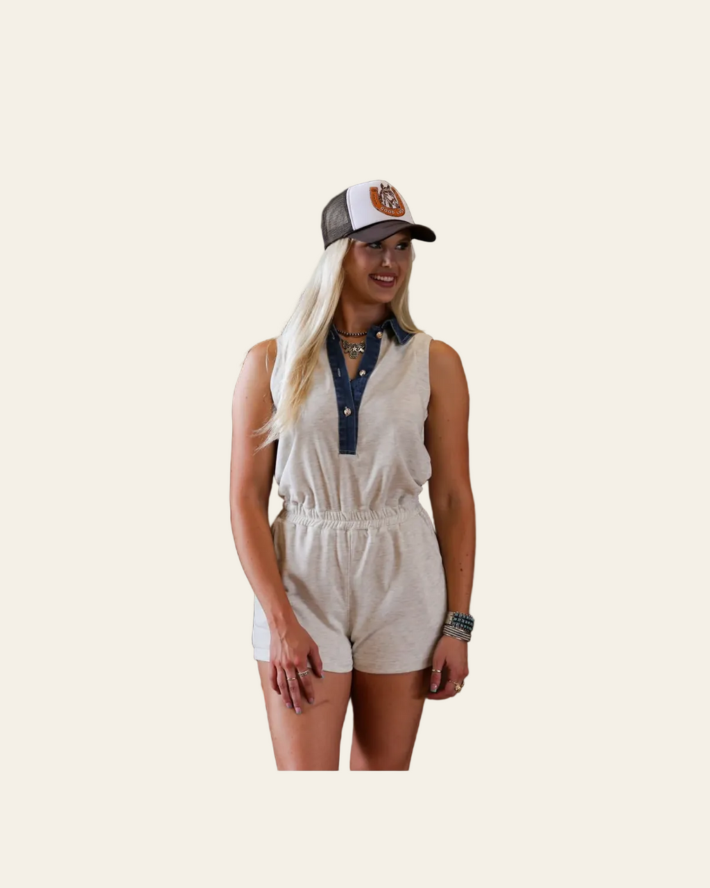 Summer Social | Romper on a warm cream background