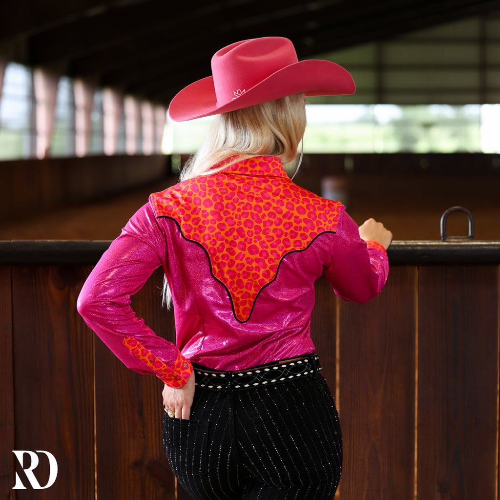 Summer Leopard Sparkle Performance Rodeo Shirt — view 2