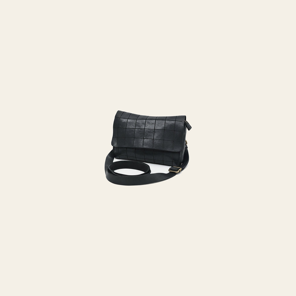 Spaghetti Western Full Grain Leather Small Crossbody Bag for Women – Slim Flap Shoulder Bag with Magnetic Closure