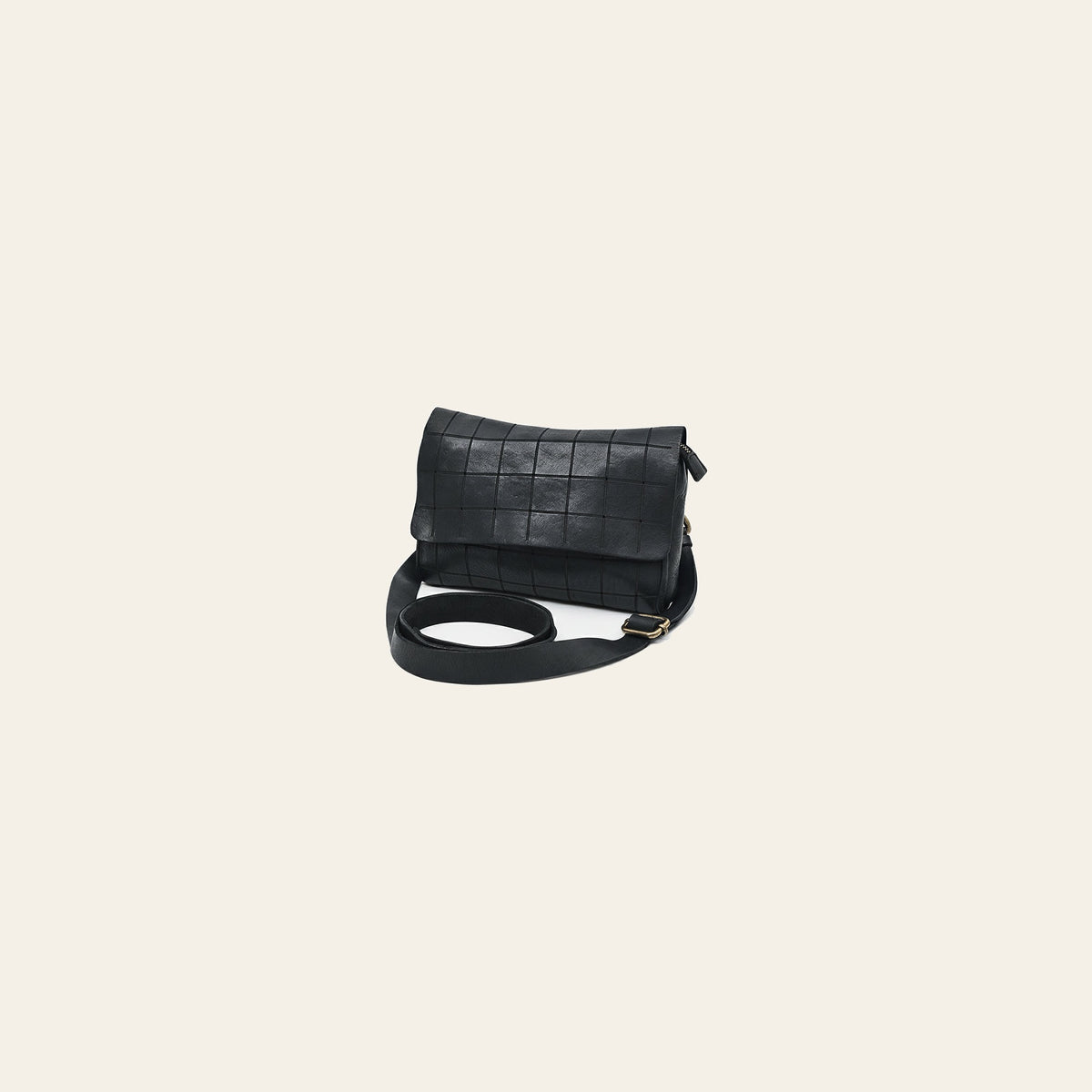 Spaghetti Western Full Grain Leather Small Crossbody Bag for Women – Slim Flap Shoulder Bag with Magnetic Closure