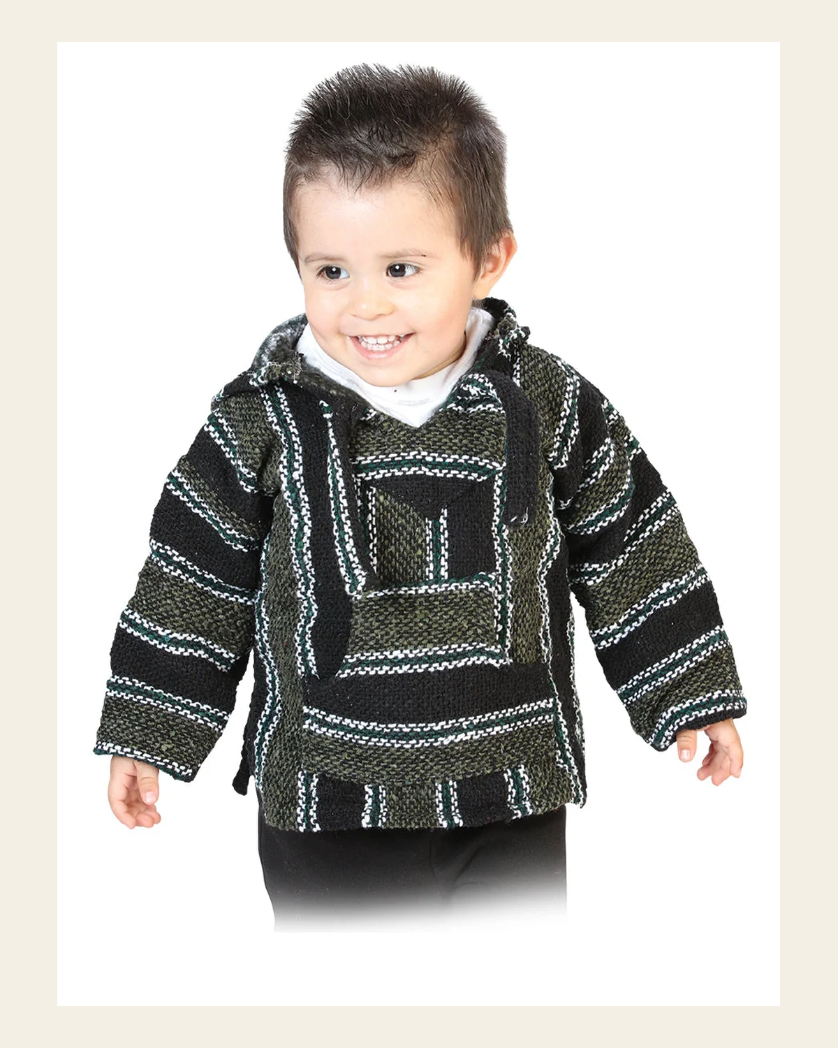 Sweatshirt Artisanal Jerga 100% Acrylan Black/Green 603854 on a warm cream background