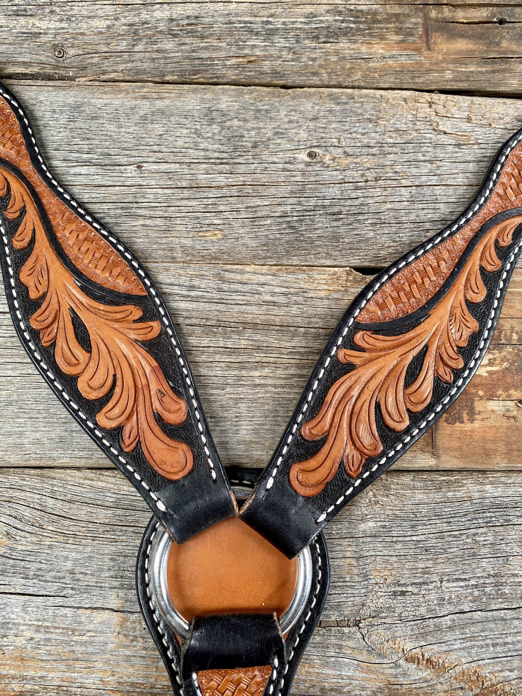 Basketweave - Leaf Scalloped Two Tone Breastcollar #56371 — view 2