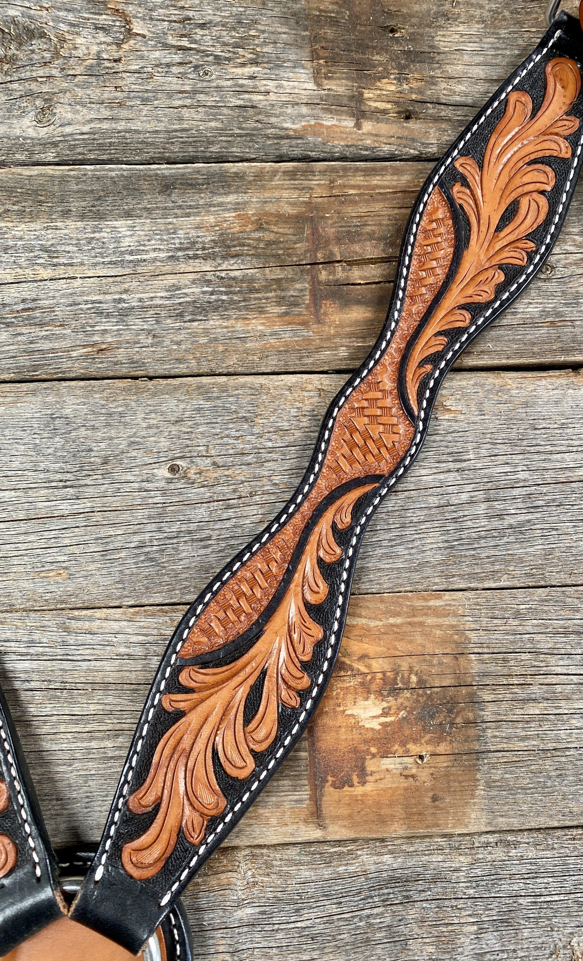 Basketweave - Leaf Scalloped Two Tone Breastcollar #56371 — view 3