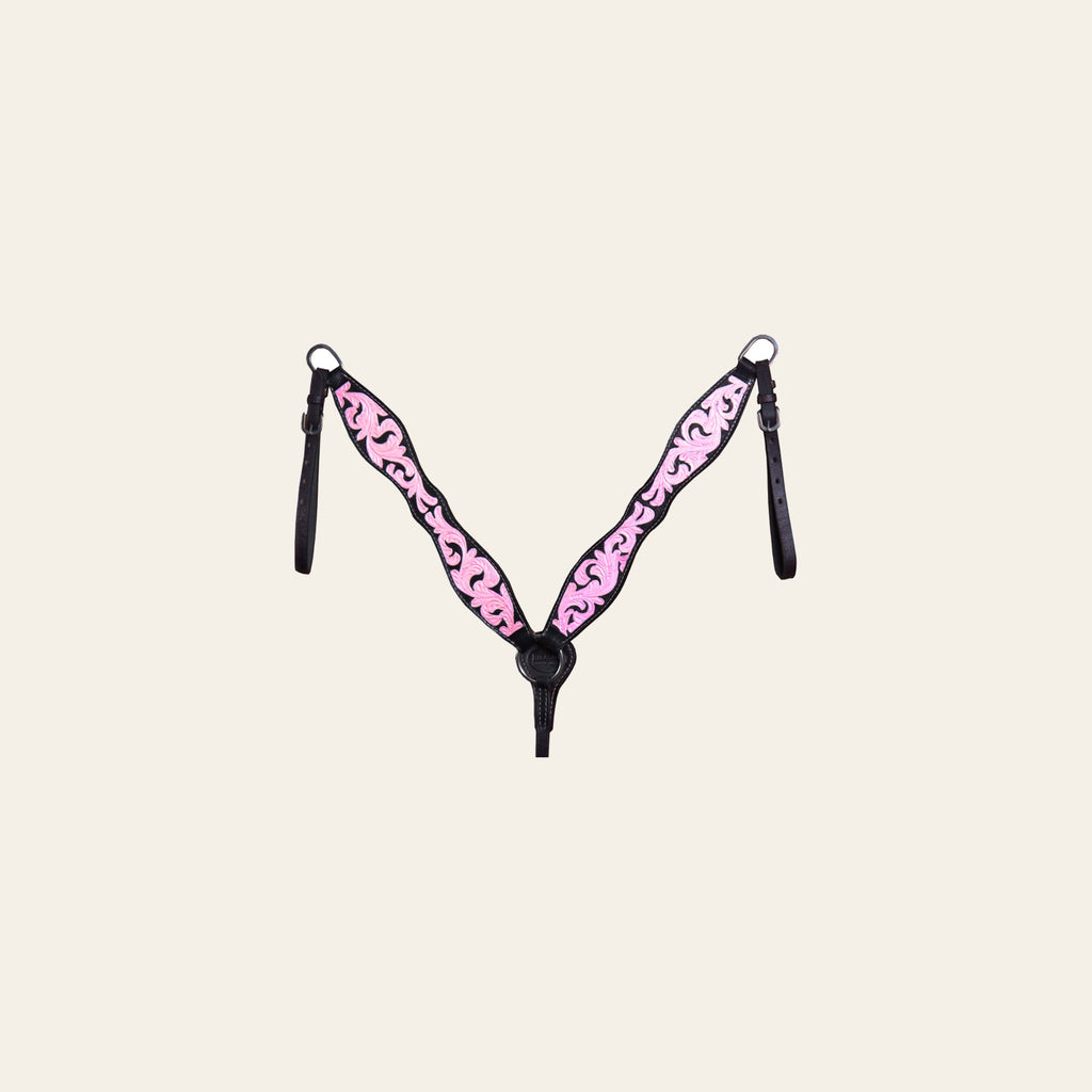 HILASON Western Horse American Leather Headstall Breast Collar Tack Black