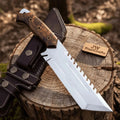 Tracker knife Full Tang Fixed Blade Knife Stainless Steel Blade & Burl Wood Handle | JW SteelCrafts