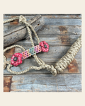 Tan Mule Tape Halter - Multi Floral and Clear #MT227 on a warm cream background