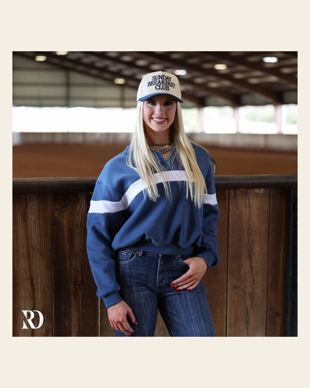 Tate Two Toned Half Zip | Pullover on a warm cream background