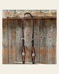 Triple Tone Floral One Ear Headstall / Bridle #24377 on a warm cream background
