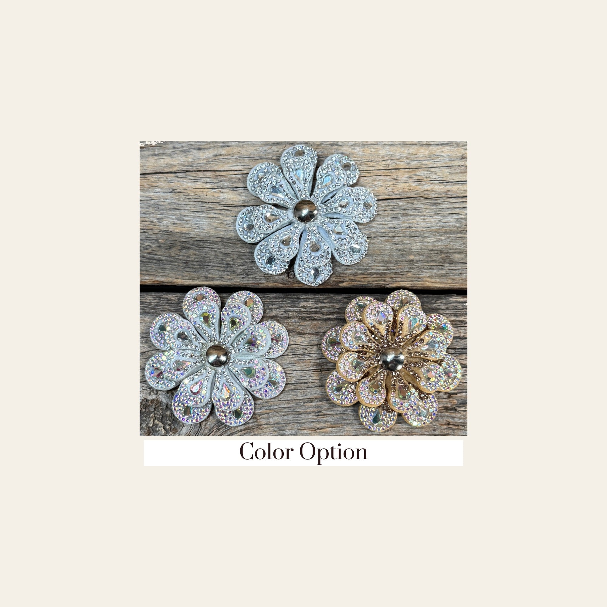 Teardrop Flower Rhinestone Rosette