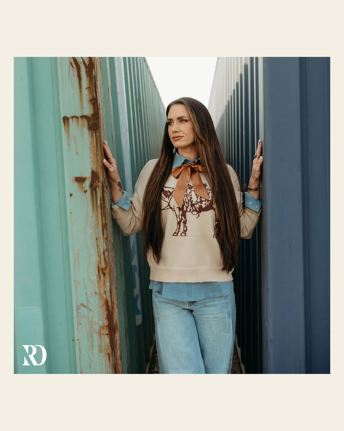 The Cowpony Crewneck | Sweater on a warm cream background