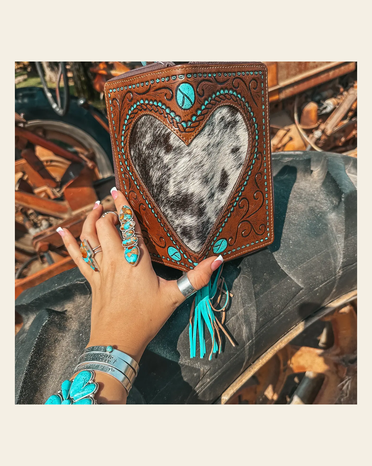 The Heart Throb | Wallet on a warm cream background
