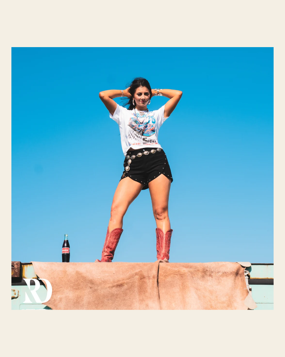 The Hendrix Studded | Shorts on a warm cream background