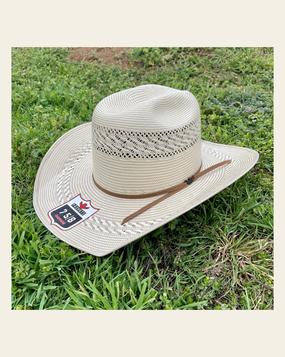 The Renegade Straw Hat - Cocoa Band on a warm cream background