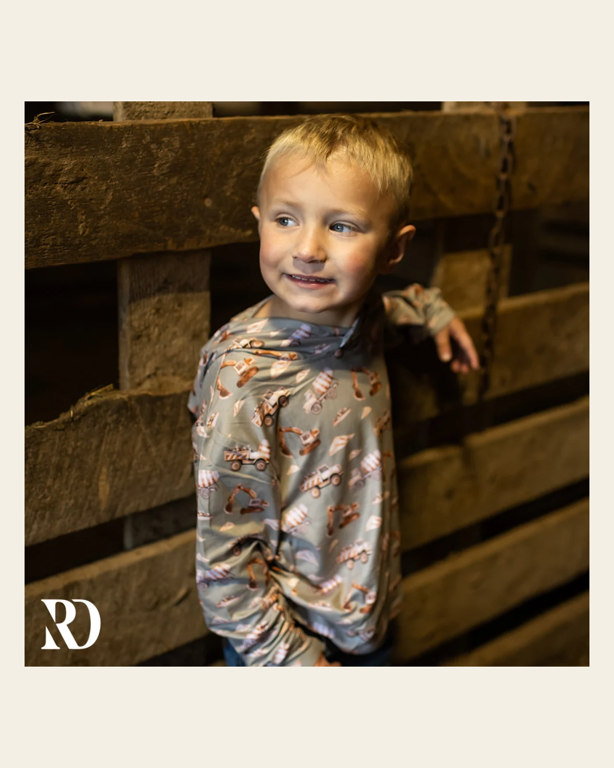 Toddler Hooded Shirt | Diggin It on a warm cream background