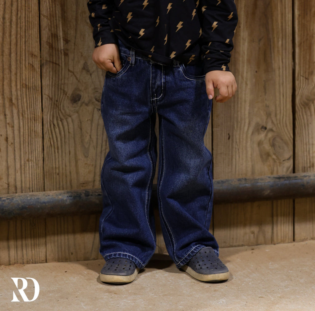 Bam Bootcut - Dark Wash Toddler Boy Denim — view 2
