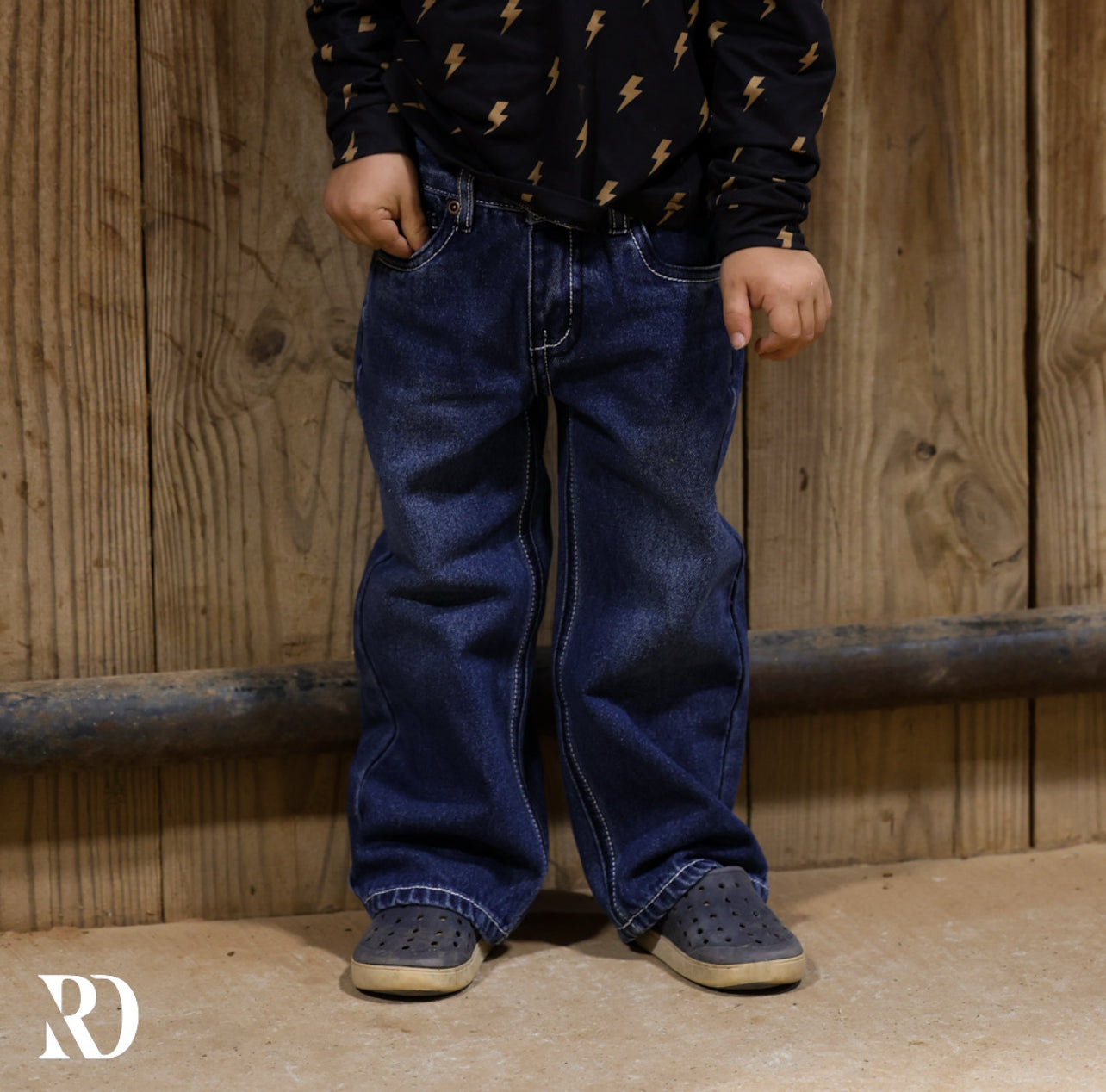 Bam Bootcut - Dark Wash Toddler Boy Denim — view 2
