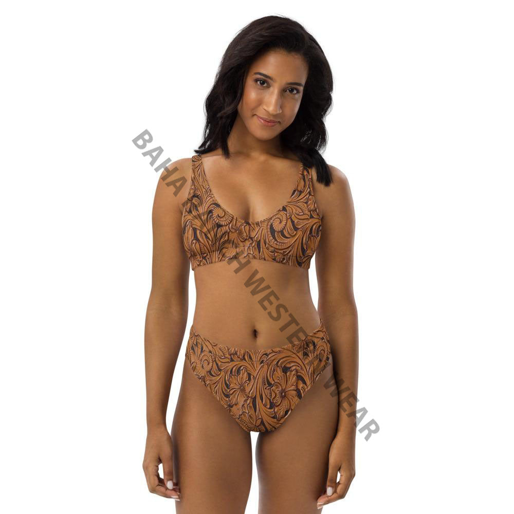 Yeehaw Tooled Leather Print Bikini by Baha Ranch Western Wear - product image 9