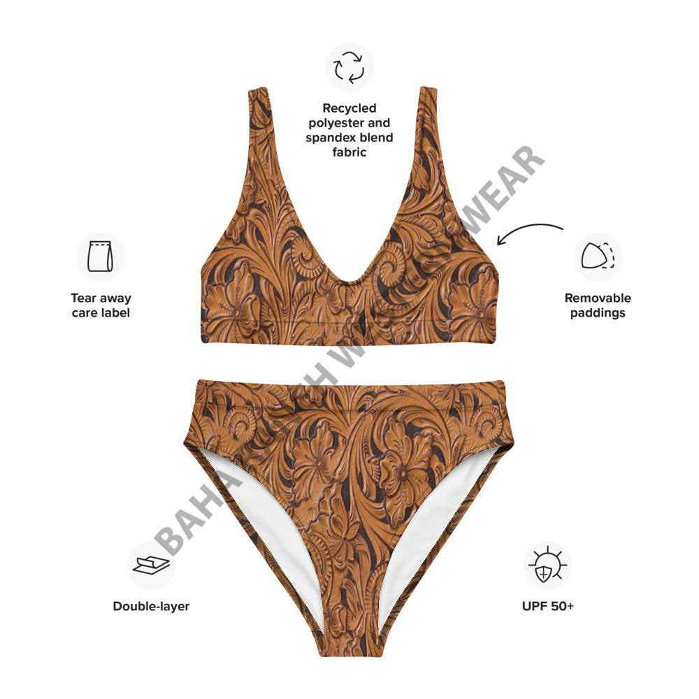 Yeehaw Tooled Leather Print Bikini by Baha Ranch Western Wear - product image 11