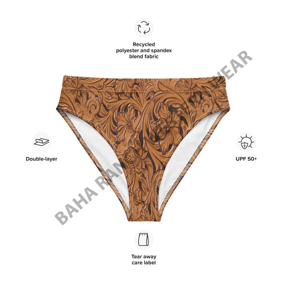 Yeehaw Tooled Leather Bikini Bottom by Baha Ranch Western Wear - product image 4