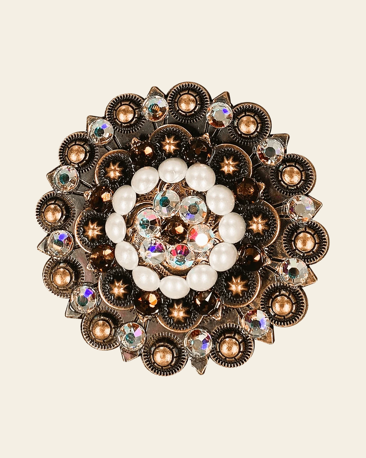 Topaz, AB & Pearl Berry Jacket European Crystal on a warm cream background