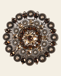 Topaz & Champagne Antique Silver Berry Jacket European Crystal on a warm cream background