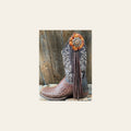 Boot Cuff Jewelry - Orange Leather Flower - Concho - Fringe
