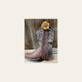 Boot Cuff Jewelry - Yellow Leather Flower - Concho - Fringe